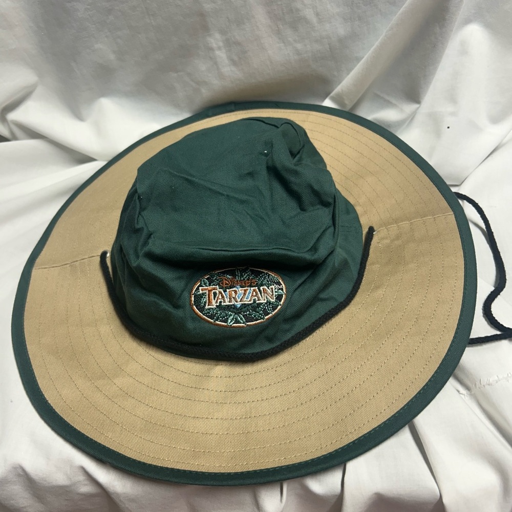 Vintage Walt Disney World Disney Tarzan Bucket Hat Safari Hat String Chin Strap